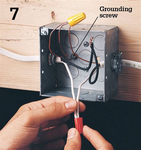 adding ground screw to metal box|wiring outlet metal box.